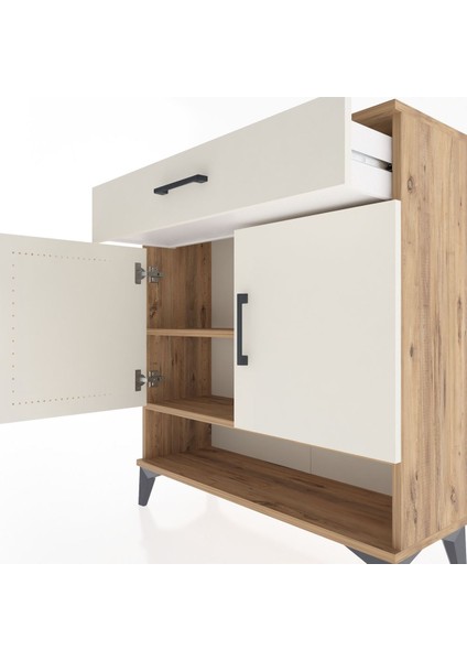 Arges Şifonyer 2 Raflı Tek Çekmeceli 2 Kapaklı 88X30X96 Çam-Aytaşı indirimleri