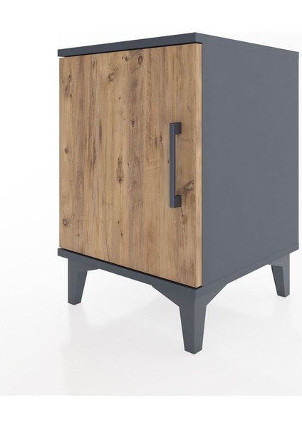 Hyperion Komodin Tek Raflı Tek Kapaklı 44X44X64 Antrasit-Çam modelleri