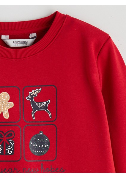 Yeni Sezon Bisiklet Yaka Yılbaşı Temalı Erkek Çocuk Sweatshirt fiyatları