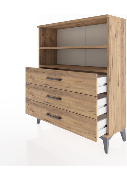 Arges Şifonyer 2 Raflı 3 Çekmeceli 88X30X106 Çam-Çam fırsatları
