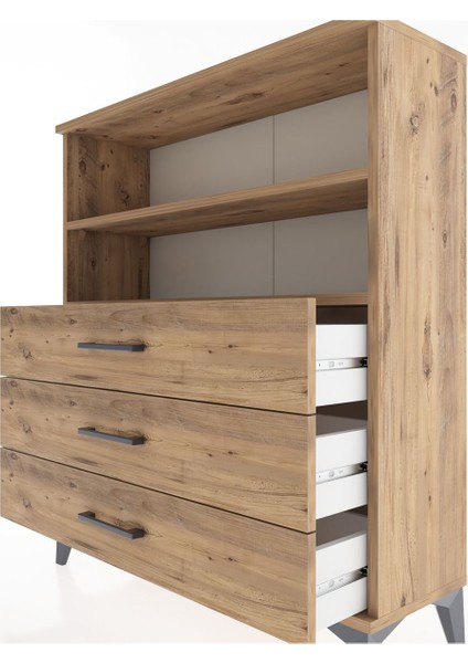 Arges Şifonyer 2 Raflı 3 Çekmeceli 88X30X106 Çam-Çam indirimleri