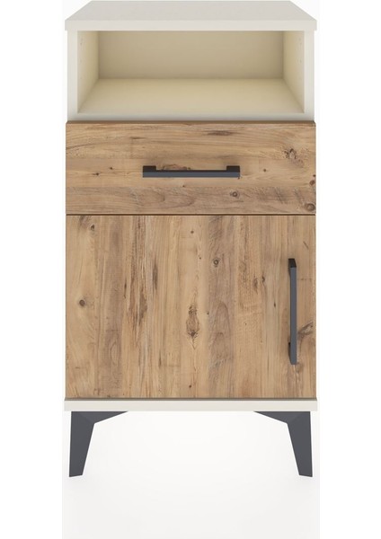 Arges Komodin Tek Raflı 2 Çekmeceli Tek Kapaklı 44X30X80 Aytaşı-Çam fiyatları