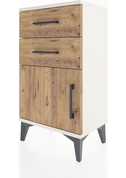 Arges Komodin Tek Raflı 2 Çekmeceli Tek Kapaklı 44X30X80 Aytaşı-Çam indirimleri