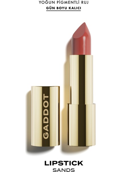 Gaddot - Sands - Nemlendirici Parlak Şeftali Ruj - Tek Sürüşte Yoğun Renk
