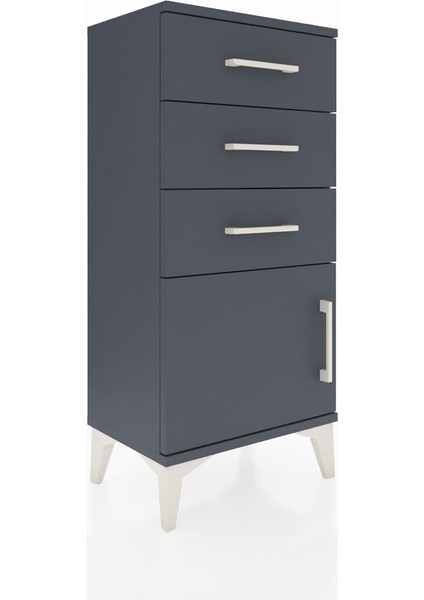 Arges Komodin 3 Çekmeceli Tek Kapaklı 44X30X96 Antrasit-Antrasit fiyatları