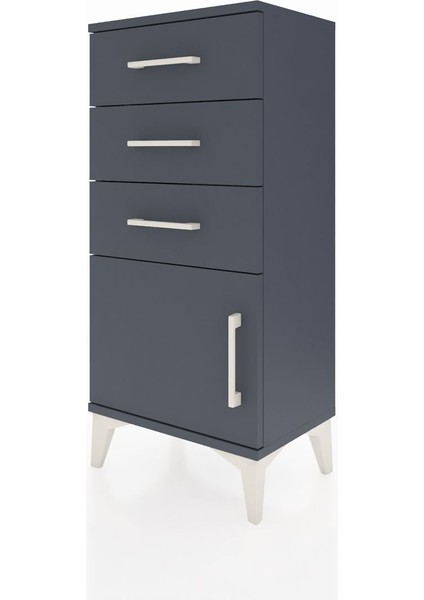 Arges Komodin 3 Çekmeceli Tek Kapaklı 44X30X96 Antrasit-Antrasit modelleri