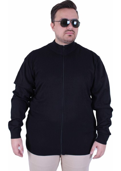 Mocgrande Erkek Büyük Beden Fermuarlı Hırka 23754 Sıyah fiyatları