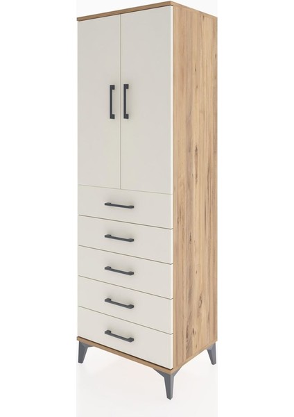 Hyperion Dolap 2 Raflı 5 Çekmeceli 2 Kapaklı 60X44X182 Çam-Aytaşı modelleri