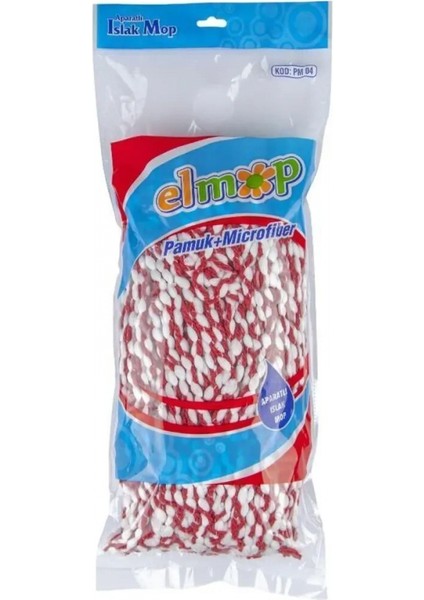 Yedek Islak Vidalı Mop Paspas Püskül Ucu - Pamuklu Mikrofiber Ipli Mop Yedeği Başlığı ROYALEKS-PM01