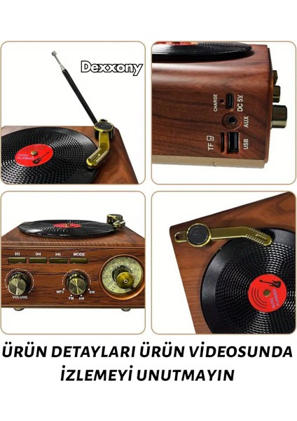 Dcx-11 Özel Tasarım Ahşap Görünümlü Retro Vintage Nostaljik Radyo & Bluetootlu Mini Fm Radyo modelleri