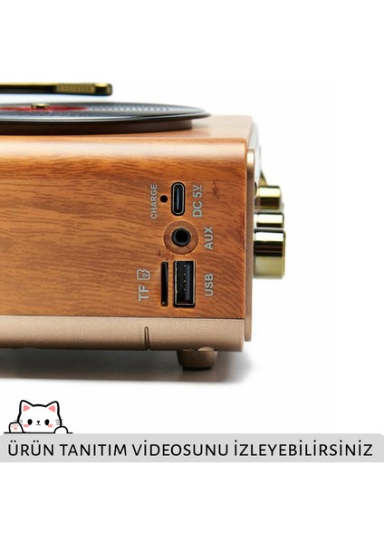 Dcx-11 Özel Tasarım Ahşap Görünümlü Retro Vintage Nostaljik Radyo & Bluetootlu Mini Fm Radyo