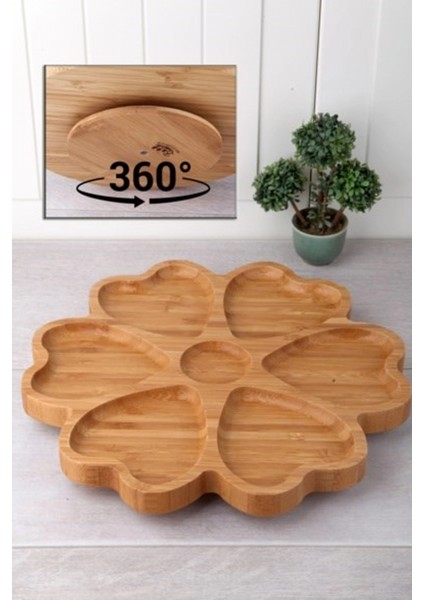 7 Bölmeli Döner Bambu Sunum Tabağı -KDS3030