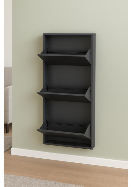 3'lü Kilitli Antrasit Metal Ayakkabılık fiyatları