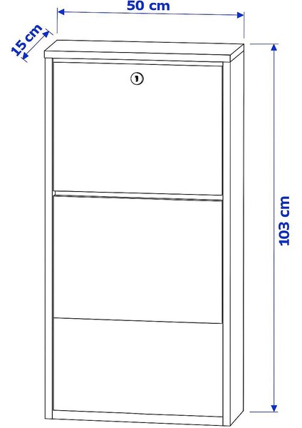 3'lü Kilitli Antrasit Metal Ayakkabılık fırsatları