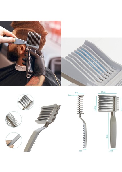 Uzun Kat Tarağı Kavisli Kontur Geçiş Kat Kesim Kesim Tarağı 2 Li Set Kuaför Berber 722201