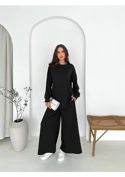 Modal Kumaş Geniş Paça Oversize Takım