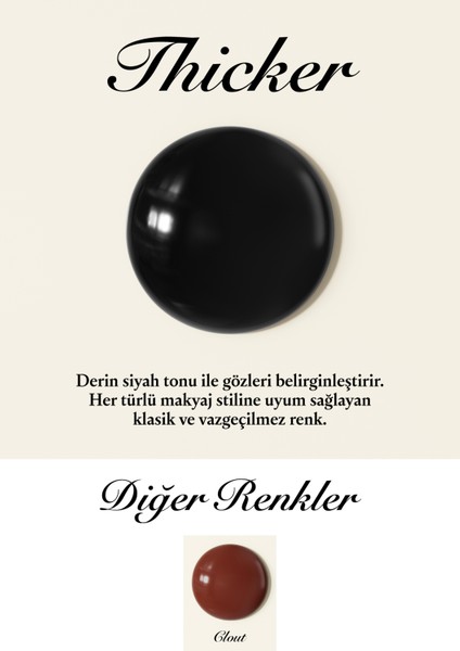 - Thicker - Suya Dayanıklı Waterproof Siyah Göz Kalemi - Gün Boyu Kalıcılık fırsatları