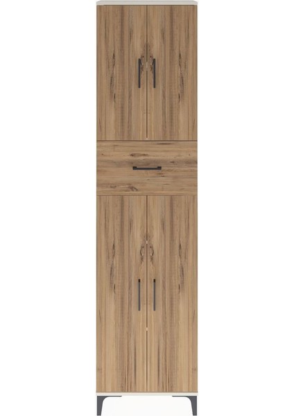 Arges Dolap 4 Raflı Tek Çekmeceli 4 Kapaklı 60X30X243 Aytaşı-Çam
