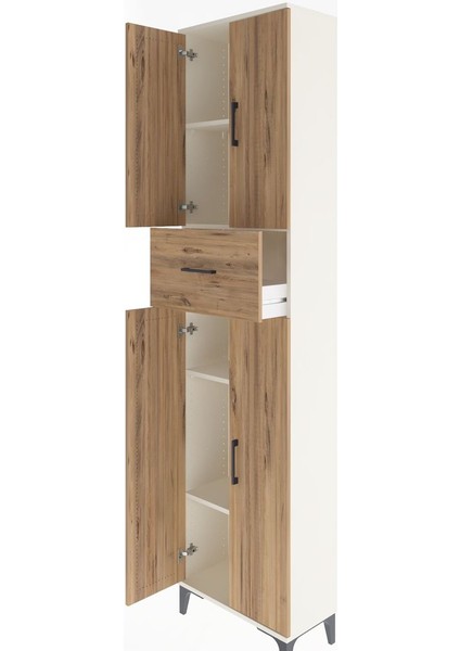 Arges Dolap 4 Raflı Tek Çekmeceli 4 Kapaklı 60X30X243 Aytaşı-Çam fırsatları