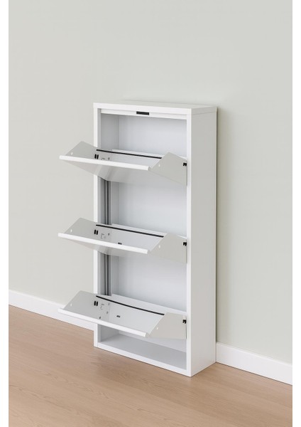 3'lü Kilitli Beyaz Metal Ayakkabılık fiyatları