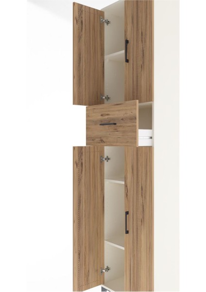 Arges Dolap 4 Raflı Tek Çekmeceli 4 Kapaklı 60X30X243 Aytaşı-Çam indirimleri