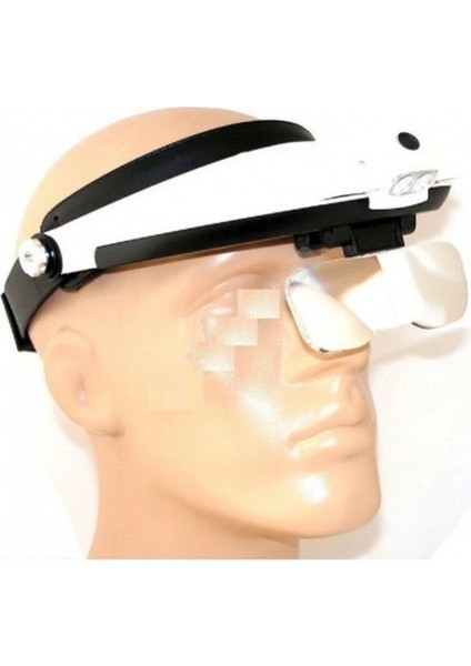 5 Mercekli Çok Fonksiyonlu Başlık Tip Işıklı Büyüteç MG-81001-G fırsatları