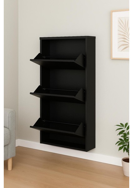 3'lü Siyah Metal Ayakkabılık fiyatları