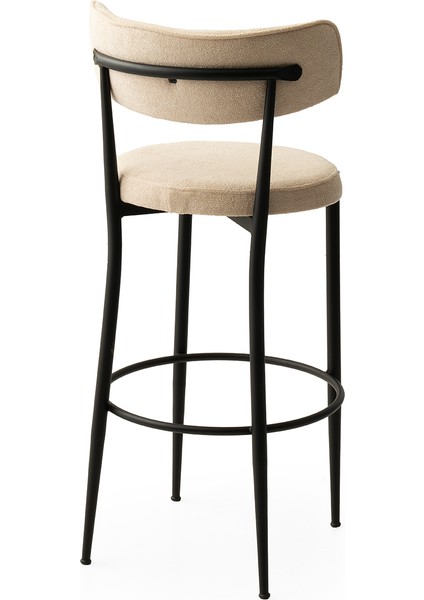 6 Adet Gözde Sandalye Bukle Kumaş Siyah Metal Iskelet modelleri