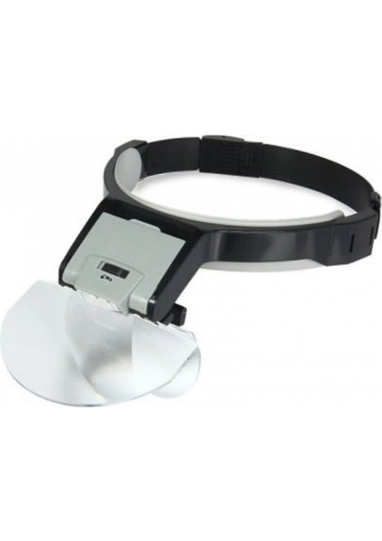 Lens Takmalı 5 Lenslı LED Lambalı Şapka Tip Büyüteç