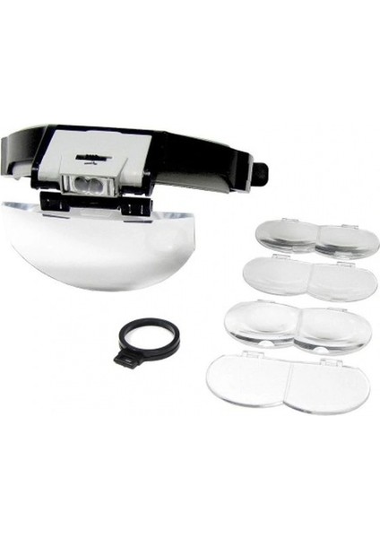 Lens Takmalı 5 Lenslı LED Lambalı Şapka Tip Büyüteç fiyatları