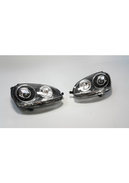 Vw Golf 5 03-08 Gti R32 Mercekli Far Seti Krom Siyah Sol-Sağ