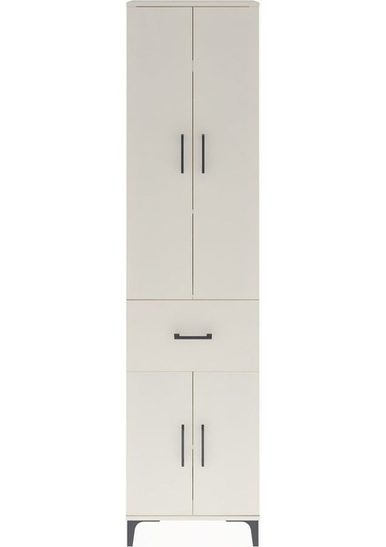Arges Dolap 4 Raflı Tek Çekmeceli 4 Kapaklı 60X30X243 Aytaşı-Aytaşı