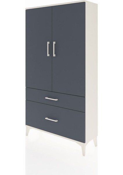 Arges Dolap Tek Raflı 2 Çekmeceli Tek Askılı 88X30X163 Aytaşı-Antrasit modelleri