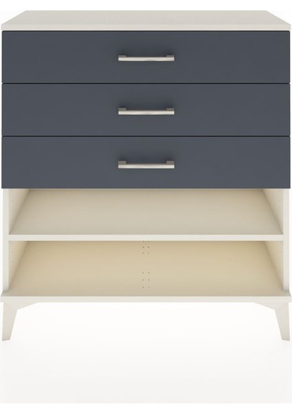 Arges Şifonyer Tek Raflı 3 Çekmeceli 88X30X96 Aytaşı-Antrasit