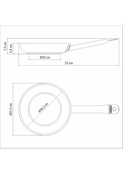 Professional 30CM Seramik Yüzeyli Tava