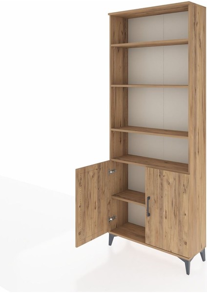 Arges Dolap 5 Raflı 2 Kapaklı 88X30X221 Çam-Çam fırsatları