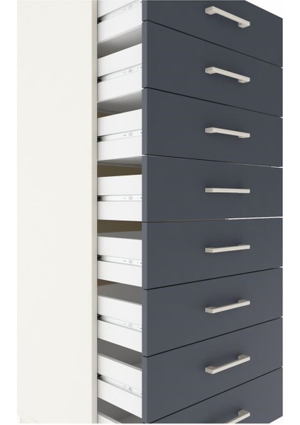 Hyperion Dolap Tek Raflı 8 Çekmeceli 60X44X182 Aytaşı-Antrasit indirimleri