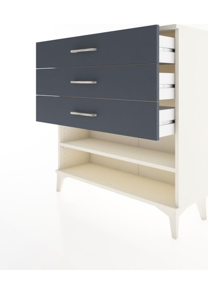 Arges Şifonyer Tek Raflı 3 Çekmeceli 88X30X96 Aytaşı-Antrasit fırsatları