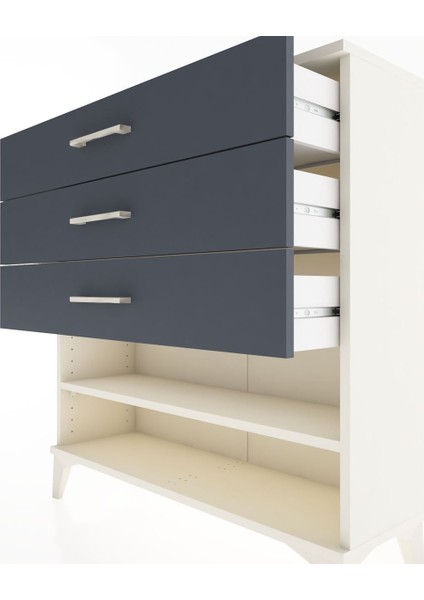 Arges Şifonyer Tek Raflı 3 Çekmeceli 88X30X96 Aytaşı-Antrasit indirimleri