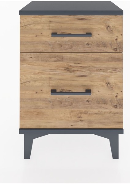 Arges Komodin 2 Çekmeceli 44X30X64 Antrasit-Çam