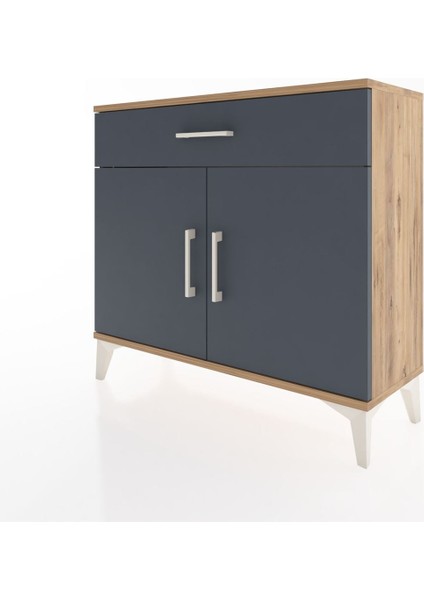 Arges Şifonyer Tek Raflı Tek Çekmeceli 2 Kapaklı 88X30X80 Çam-Antrasit modelleri