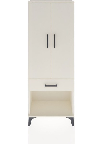 Arges Dolap 3 Raflı Tek Çekmeceli 2 Kapaklı 60X30X163 Aytaşı-Aytaşı