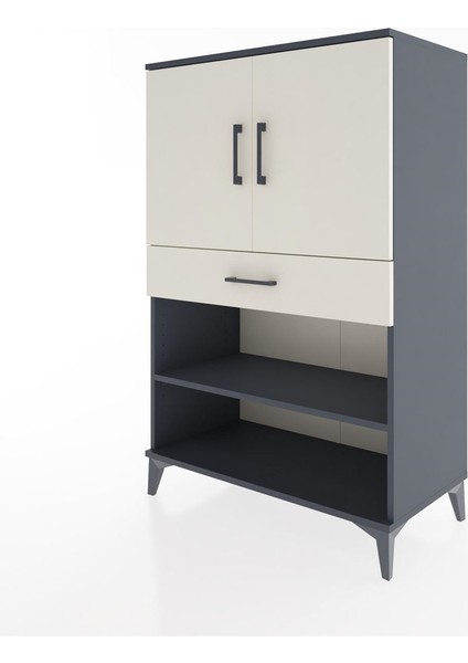 Hyperion Dolap 3 Raflı Tek Çekmeceli 2 Kapaklı 88X44X134 Antrasit-Aytaşı modelleri