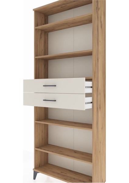 Arges Dolap 5 Raflı 2 Çekmeceli 88X30X221 Çam-Aytaşı indirimleri