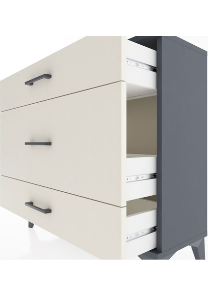 Arges Şifonyer 3 Çekmeceli 88X30X80 Antrasit-Aytaşı indirimleri