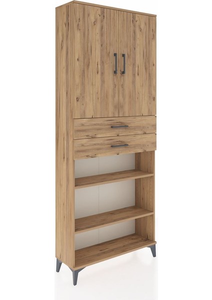 Arges Dolap 5 Raflı 2 Çekmeceli 2 Kapaklı 88X30X221 Çam-Çam fiyatları
