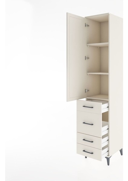 Hyperion Dolap 3 Raflı 4 Çekmeceli Tek Kapaklı 44X44X221 Aytaşı-Aytaşı fırsatları
