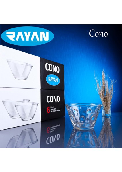 Rayan Cono 6'lı Büyük Cam Kase