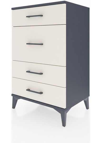 Hyperion Komodin 4 Çekmeceli 60X44X96 Antrasit-Aytaşı modelleri