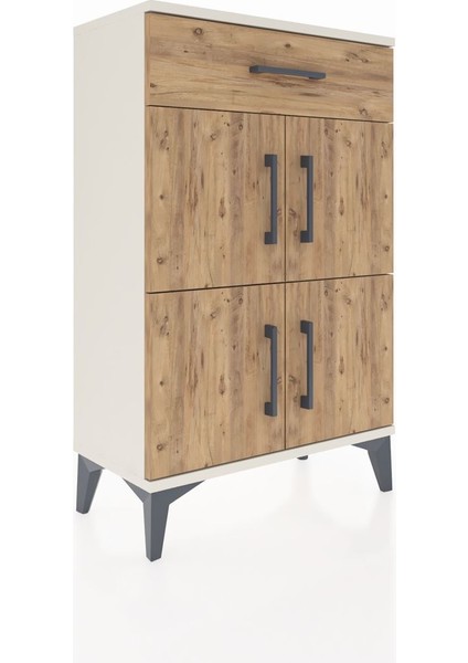 Arges Komodin Tek Raflı Tek Çekmeceli 4 Kapaklı 60X30X96 Aytaşı-Çam fiyatları